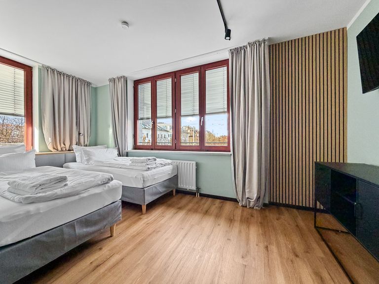 flatista homes apartments in München, Wohnung "Friedrich", Schlafzimmer