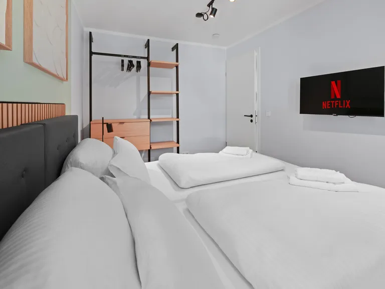 flatista homes apartments in München, Wohnung "Johann", Schlafzimmer