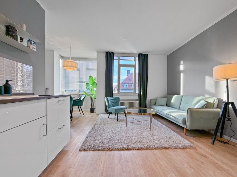 flatista homes apartments in München, Wohnung "Theodor", Wohnzimmer