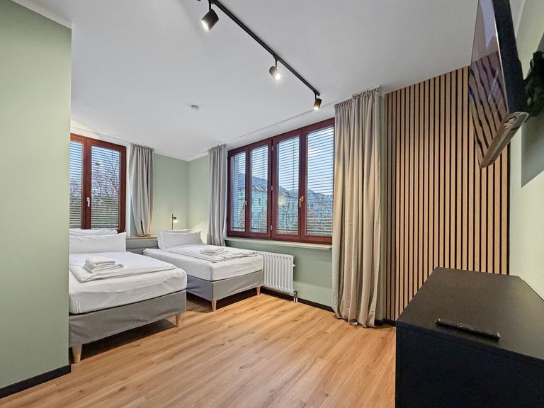 flatista homes apartments in München, Wohnung "Wilhelm", Schlafzimmer